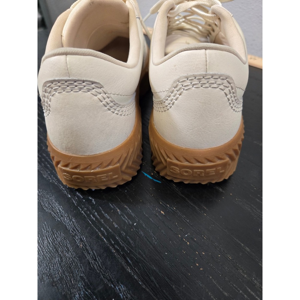 Sorel Out N About III Low Leather Platform Sneakers Cream Tan NL5310-191 Size 8 - Picture 4 of 7